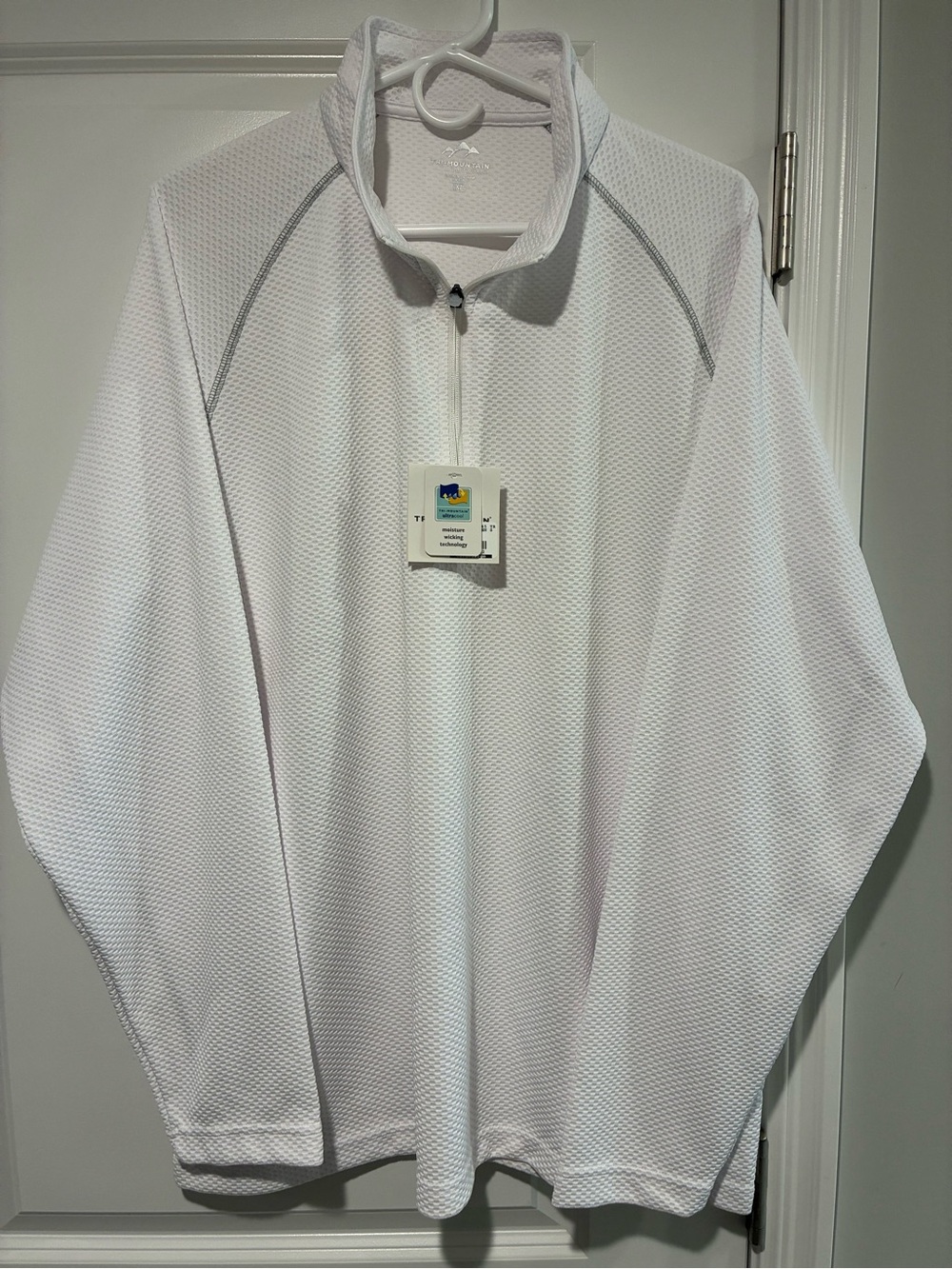 Men's White Lightweight Quarter-Zip Shirt Jacket